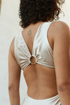 Afrodita Front Cut Out Maxi Dress Back View - Audace Manifesto