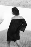 Black Joan Strapless Short Dress Front View