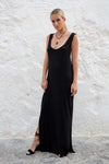 Black Carne Trémula Loose Maxi Dress Front Side - Audace Manifesto