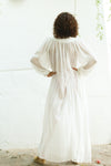 White Eternal Love Long Sleeves Maxi Dress Back View