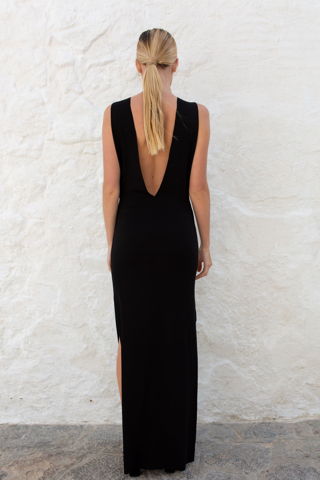 Black Fitted Blow Dress Back Side - Audace Manifesto
