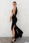 Black Fitted Blow Dress Side View - Audace Manifesto